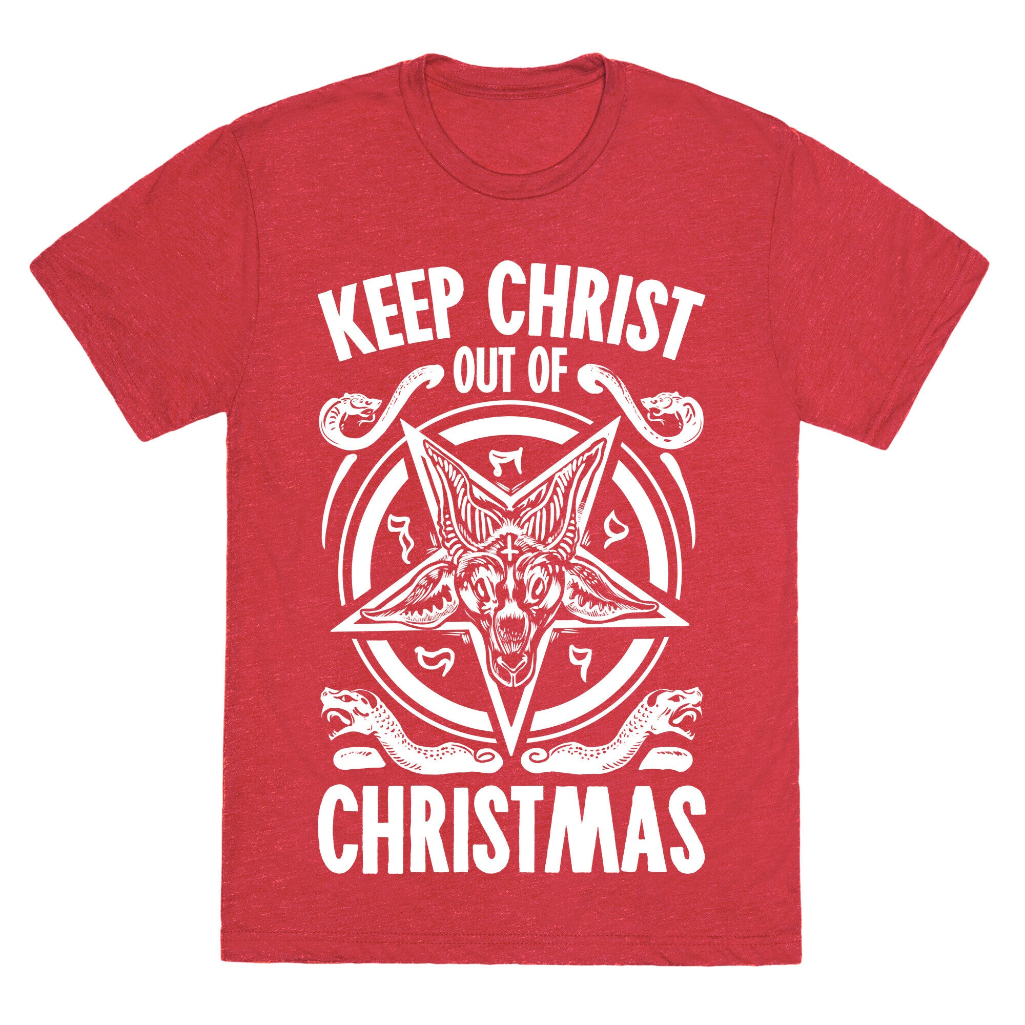 Keep Christ Out of Christmas Baphomet  Unisex Triblend Tee